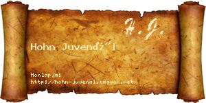 Hohn Juvenál névjegykártya
